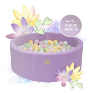 Hocus Crocus boldbassin med 250 bolde i velour Ø90 cm - Lavendel